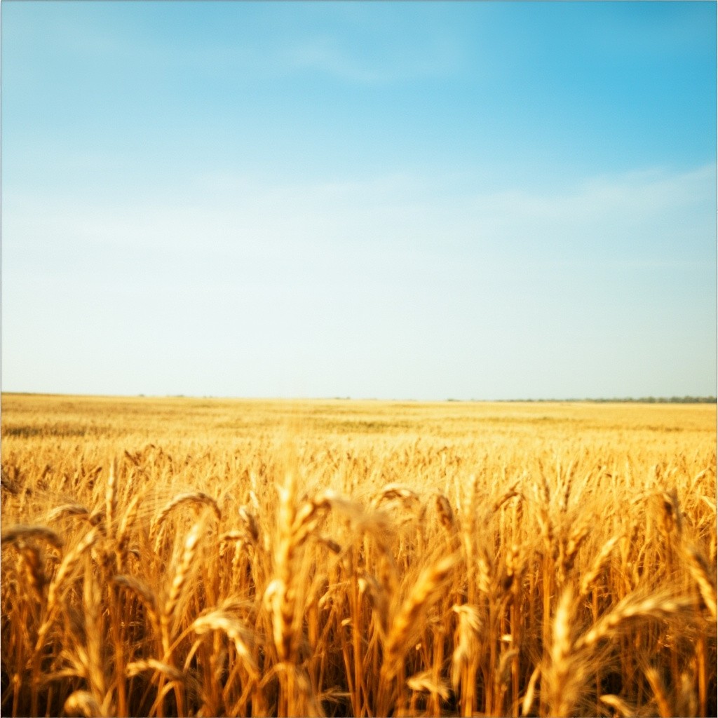 The Russian Plains, Wheat Fields, Clear Sky
