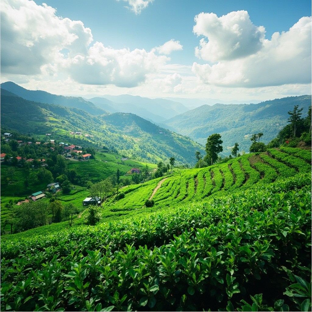 The Scenic View of a Tea Farm