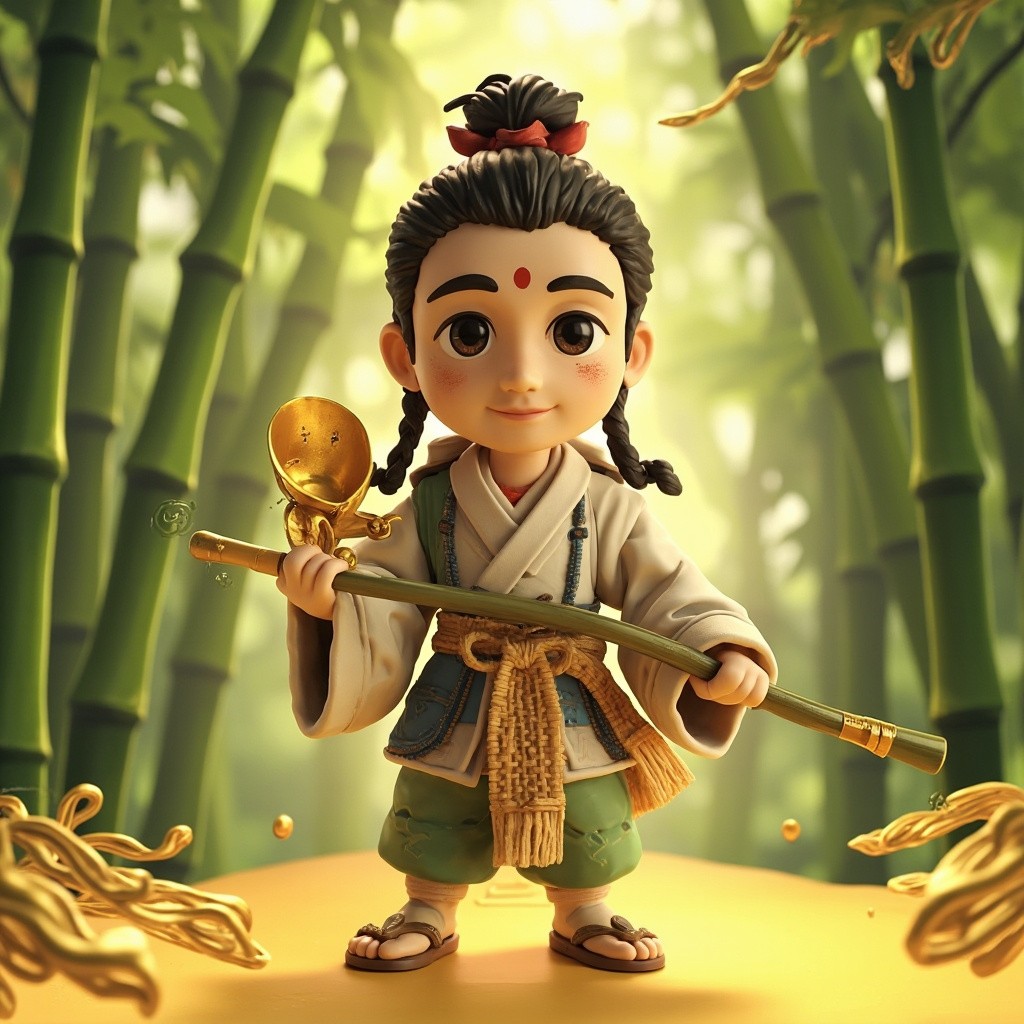 The Scholar's Casual Stroll through Bamboo Forest