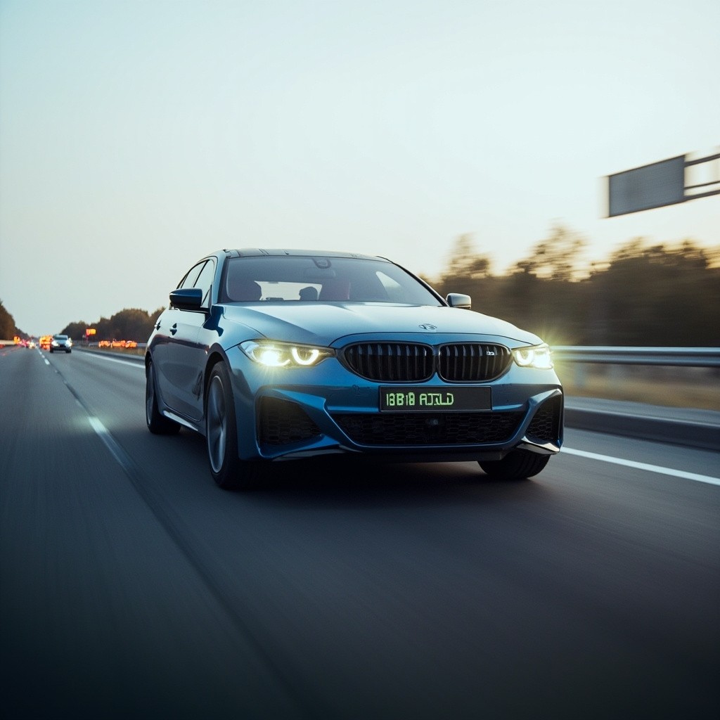 The Seres Aito M5 Car Driving Alone in Moscow