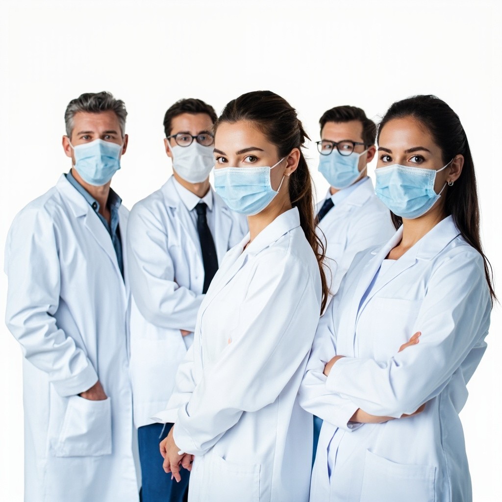 The Serious European Doctors in White Coats