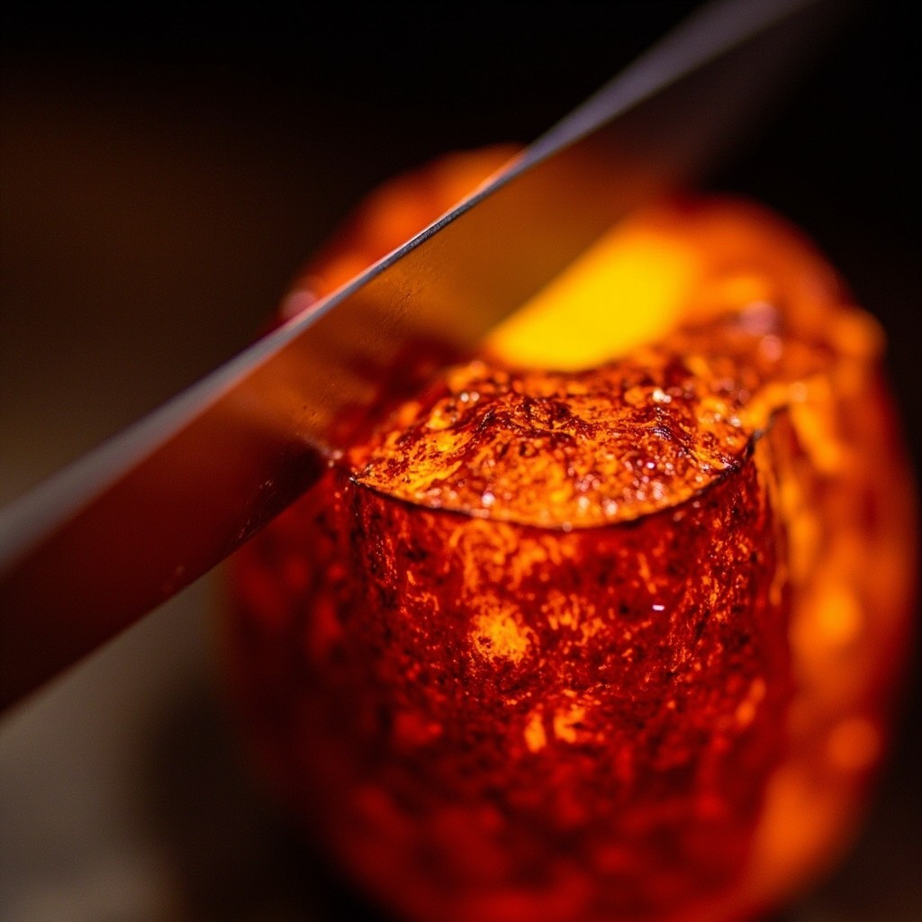 The Slice of a Glowing Lava Apple