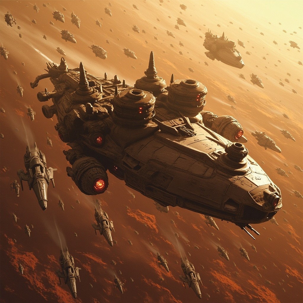 The Spaceship Battle Preparation on Mars