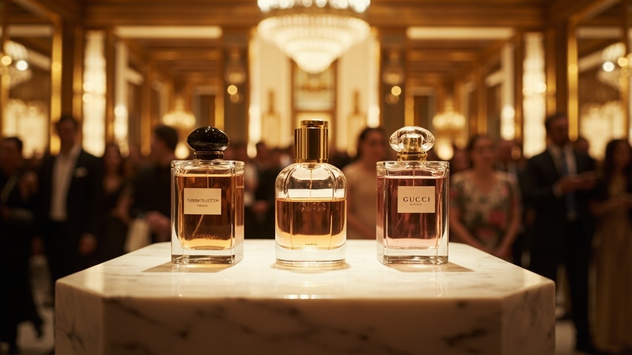 The Spotlighted Luxury Perfume Display