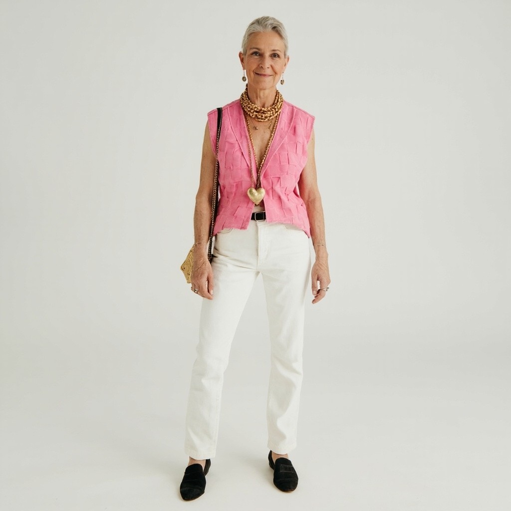 The Styled Elderly Woman in Studio with Accessories