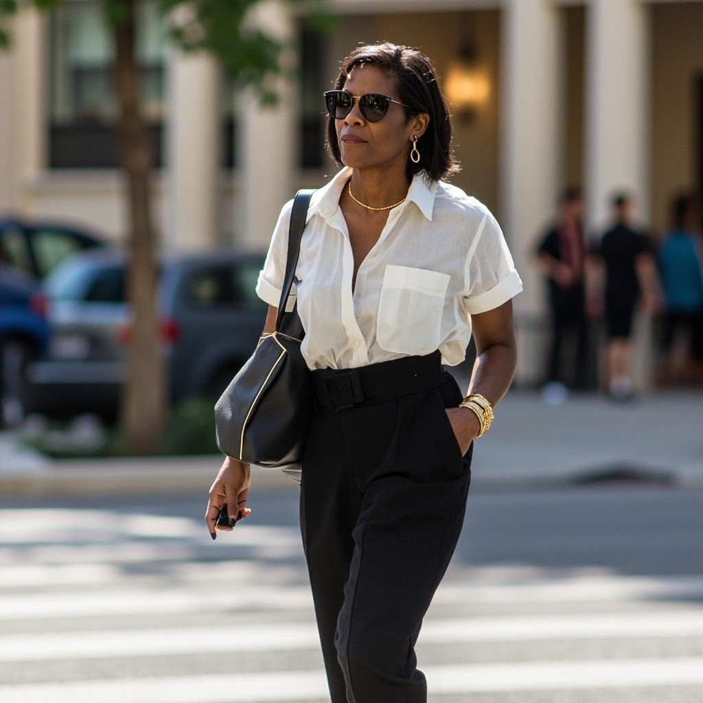 The Stylish Black Woman in a City Setting