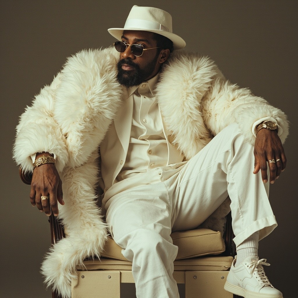 The Stylish Man Leaning on an Enormous Object