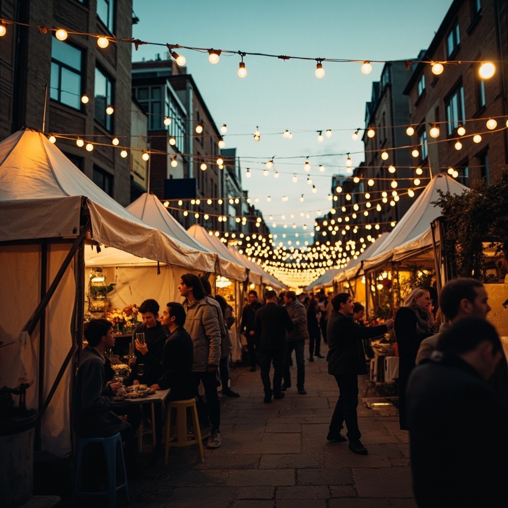 The Stylish Street Fair with Retro Lamps