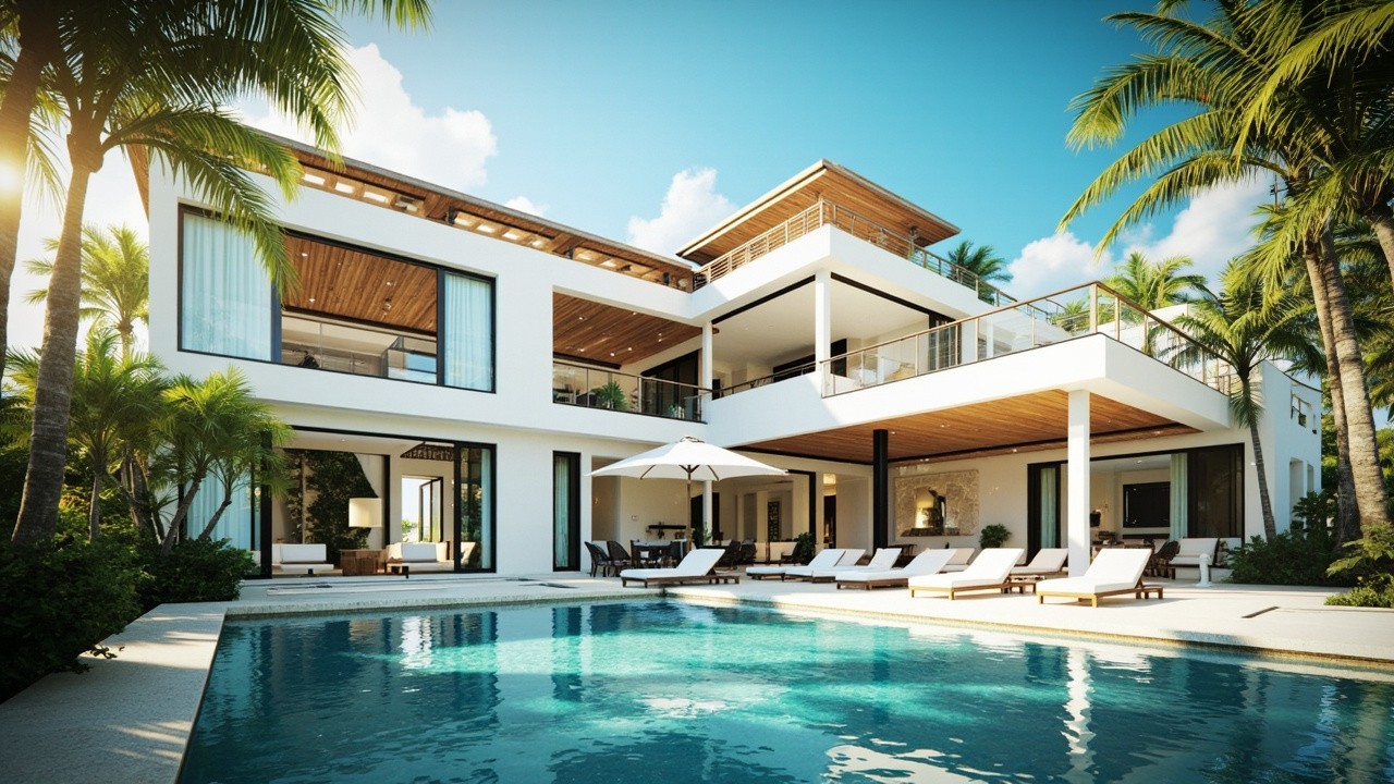The Sunny Tropical Villa with Pool and Palms