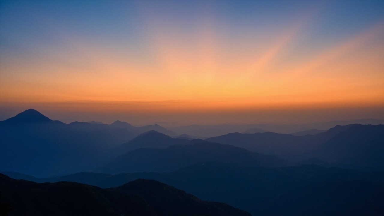 The Sunset Over the Mountains