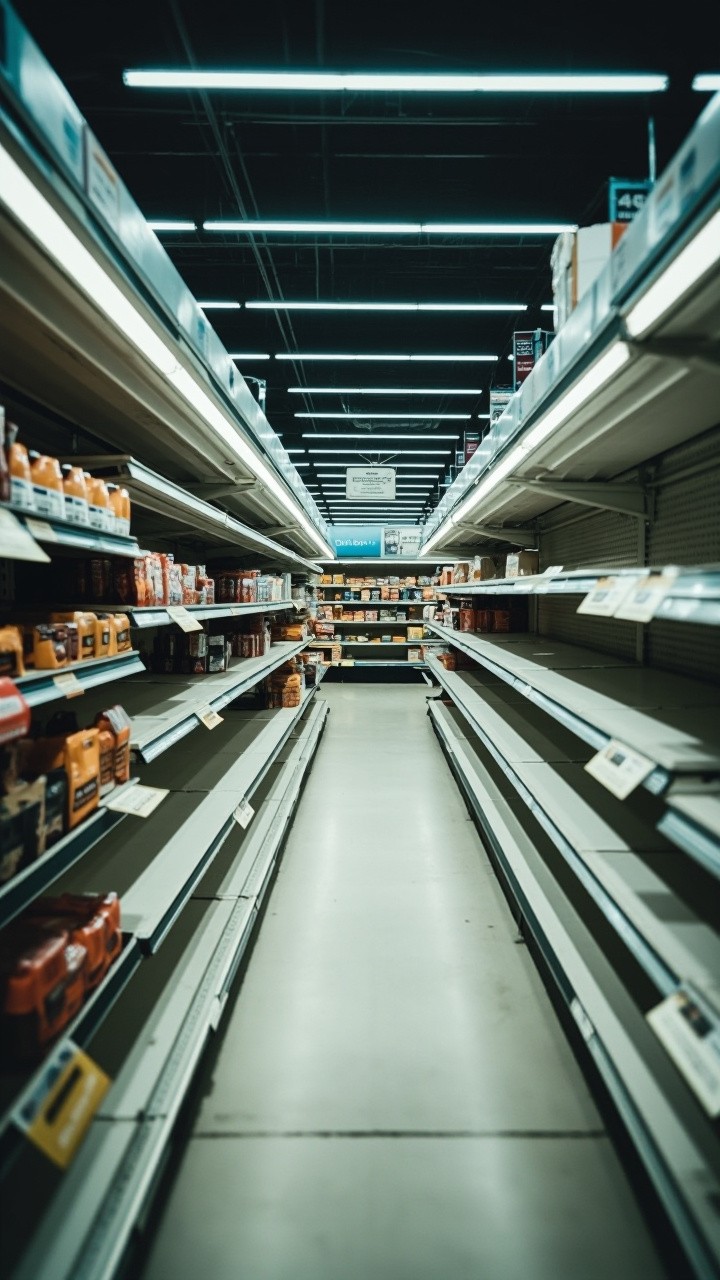 The Supermarket with Empty Shelves Montage