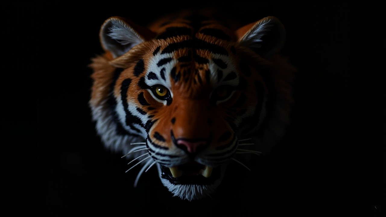 The Tiger's Intense Gaze with Dramatic Lighting