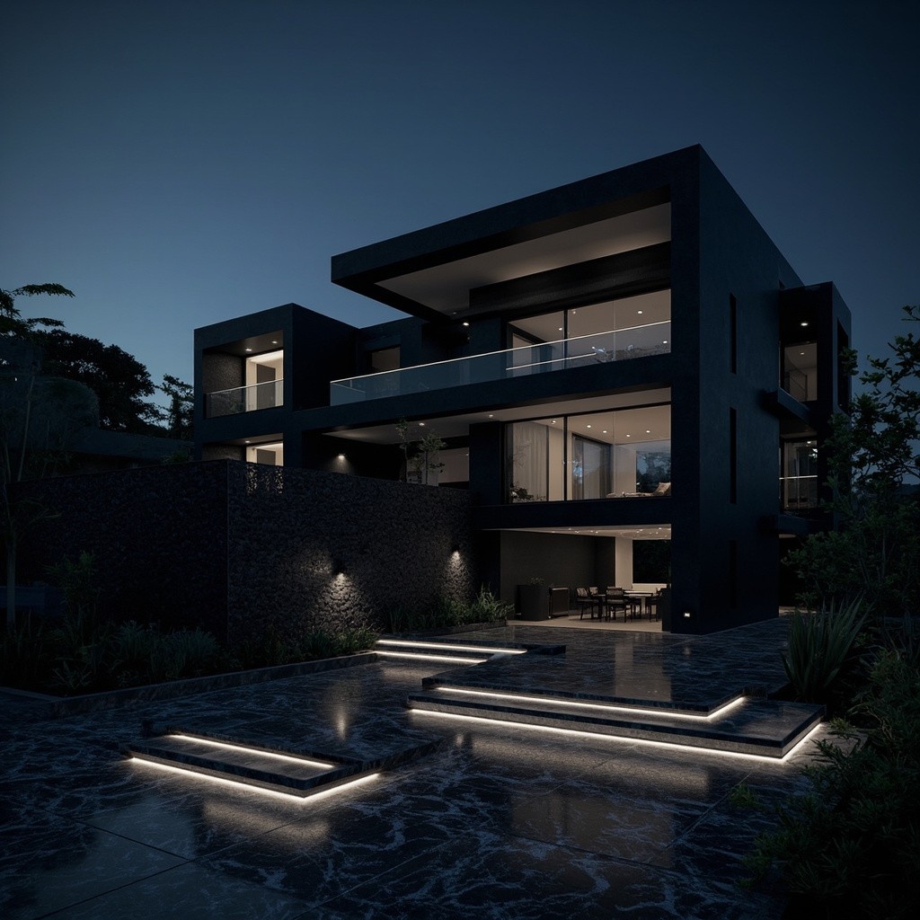 The Ultra-Modern Luxury Mansion's Nighttime Vision