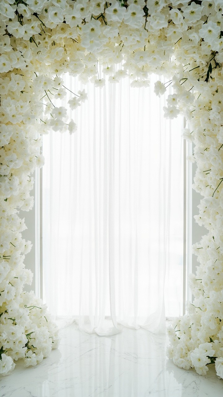 The White Room Overflowing with White Flowers