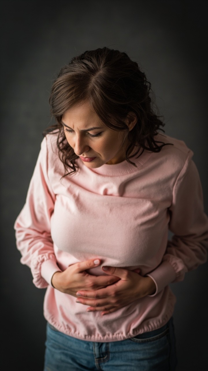 The Woman Experiencing Stomach Pain