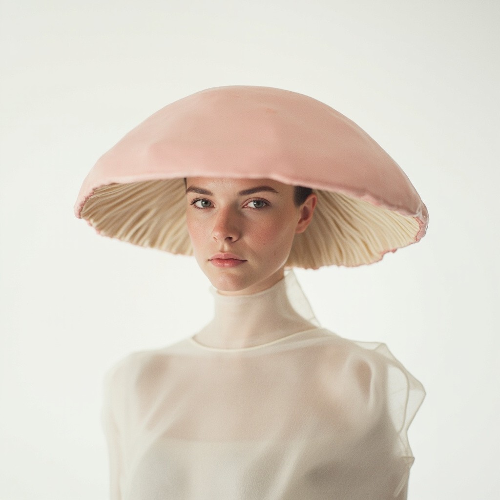 The Woman Wearing a Mushroom Hat Portrait