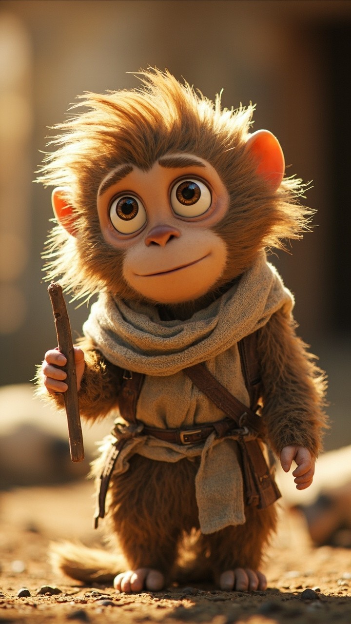 The Worried Shepherd Monkey Counting Sheep in Daylight