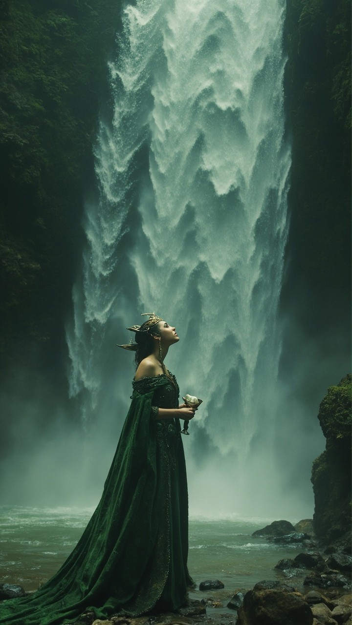 The Young Elven Queen's Royal Waterfall Coronation