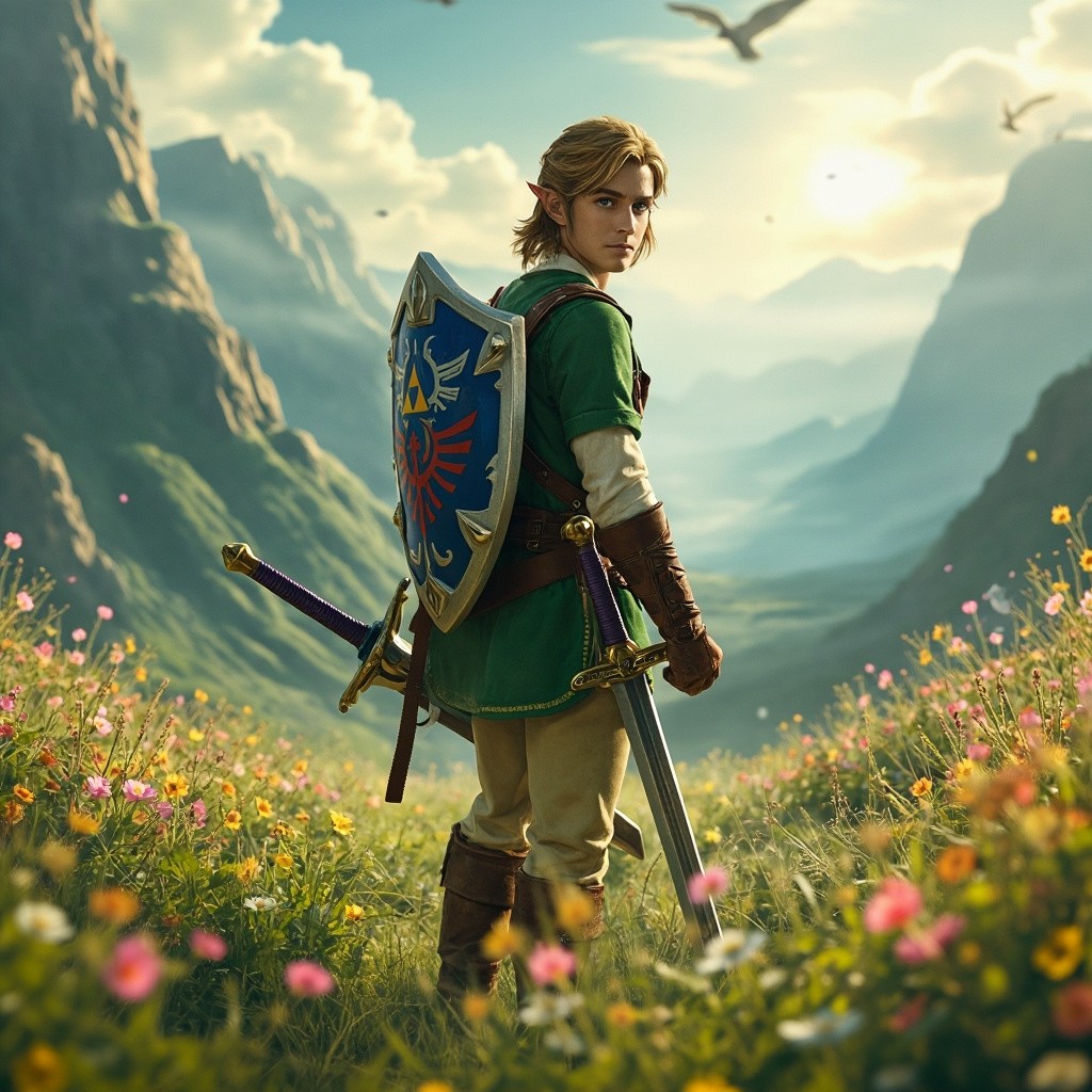 Timothée Chalamet as Link in Sunlit Meadow