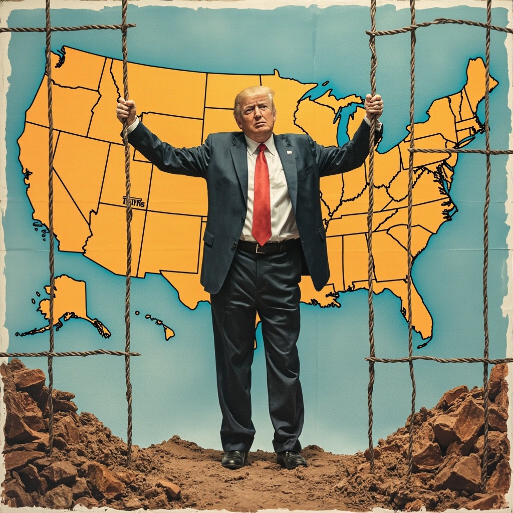 Trump Building Tariff Wall Around America Map