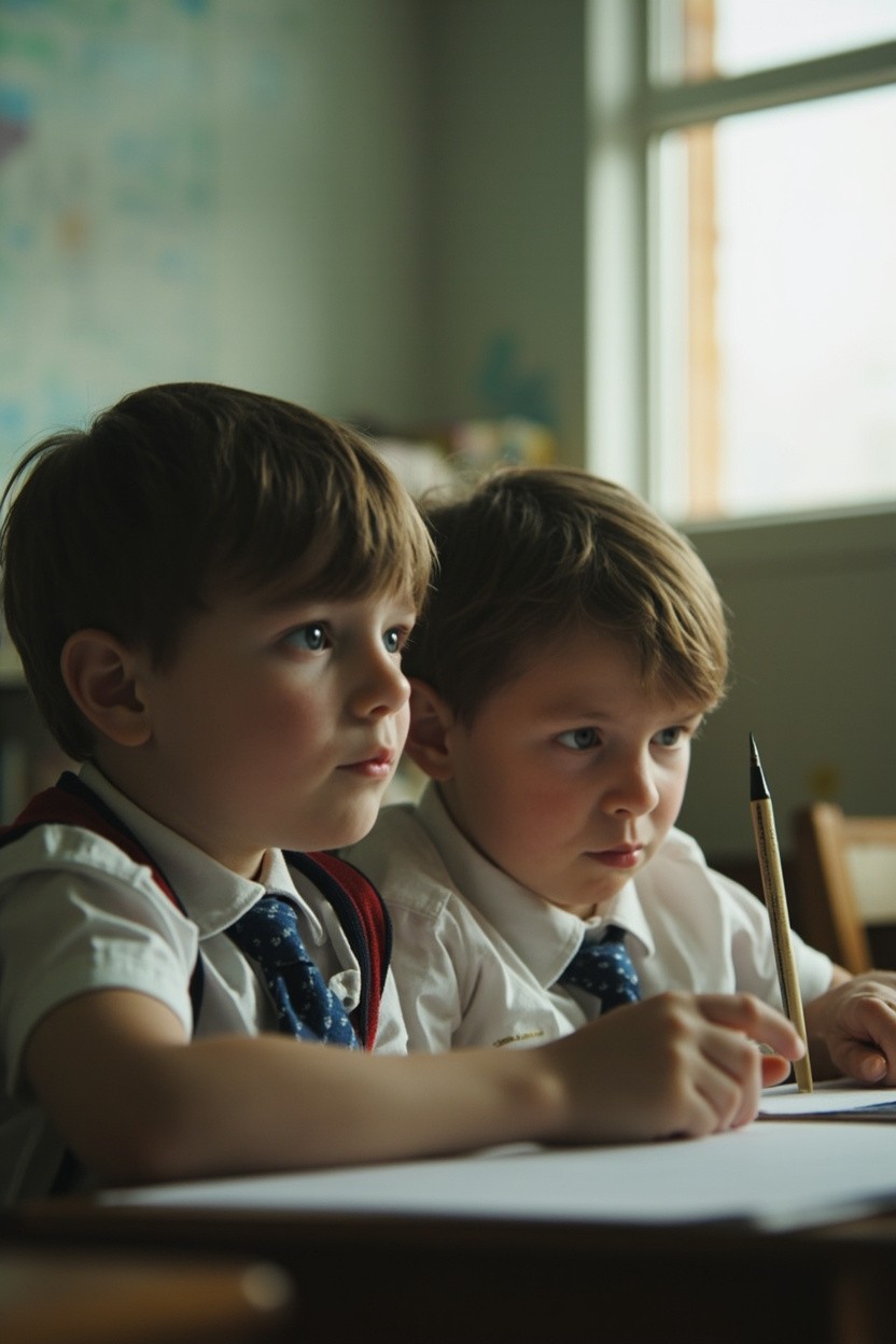 Two Boys and Girls as Friends, No Desks
