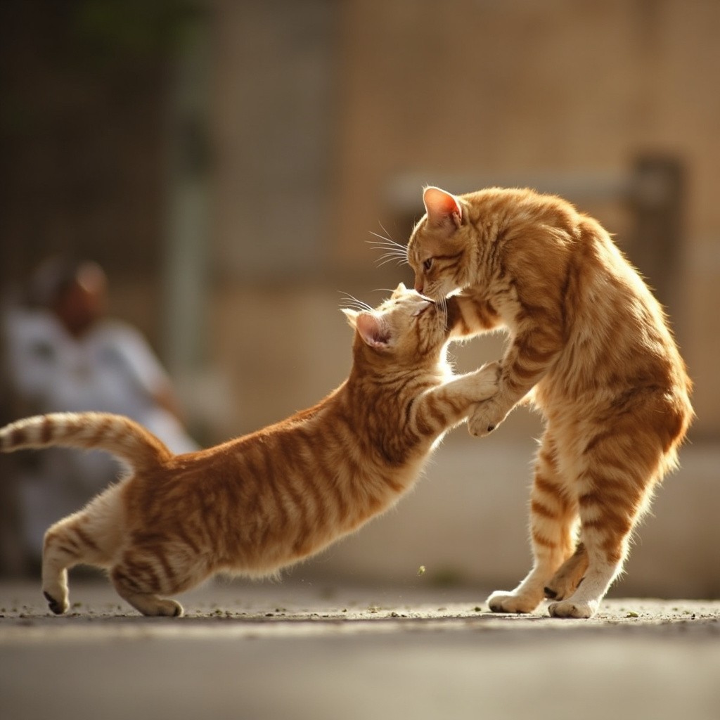 Two Orange Cats in a Fight Video