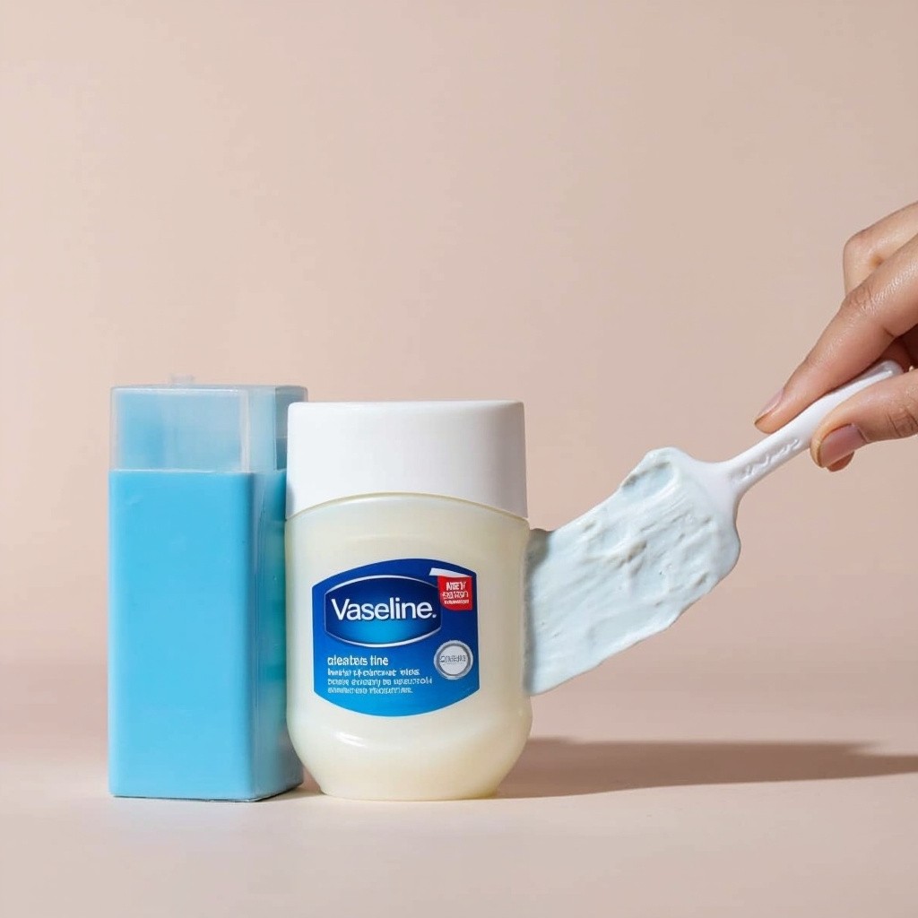 Vaseline Jar Leaning with Product Swiped besides