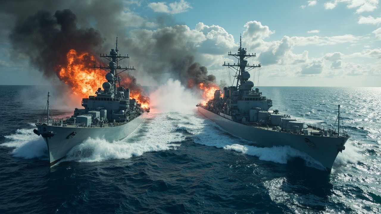 War Between Russian and American Ships