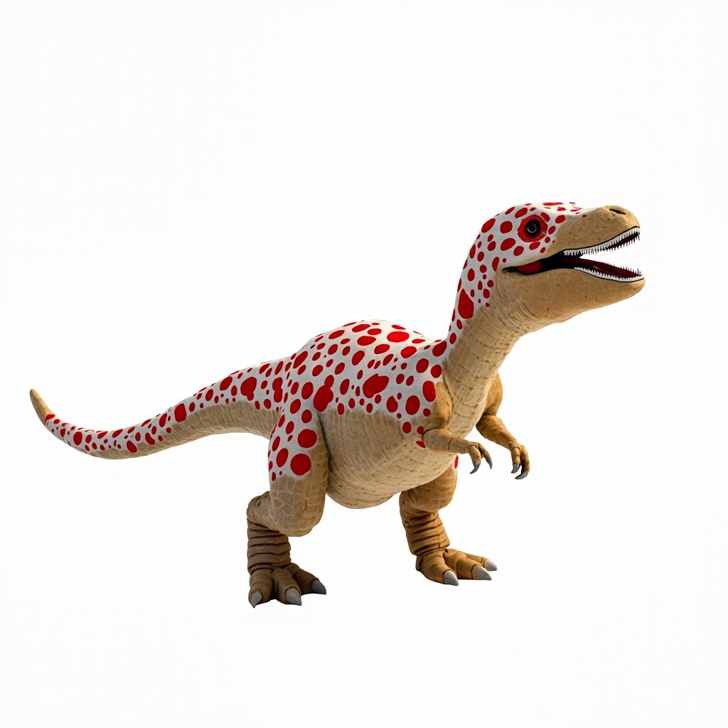 Yayoi Kusama's CGI 3D Dinosaur on White Background