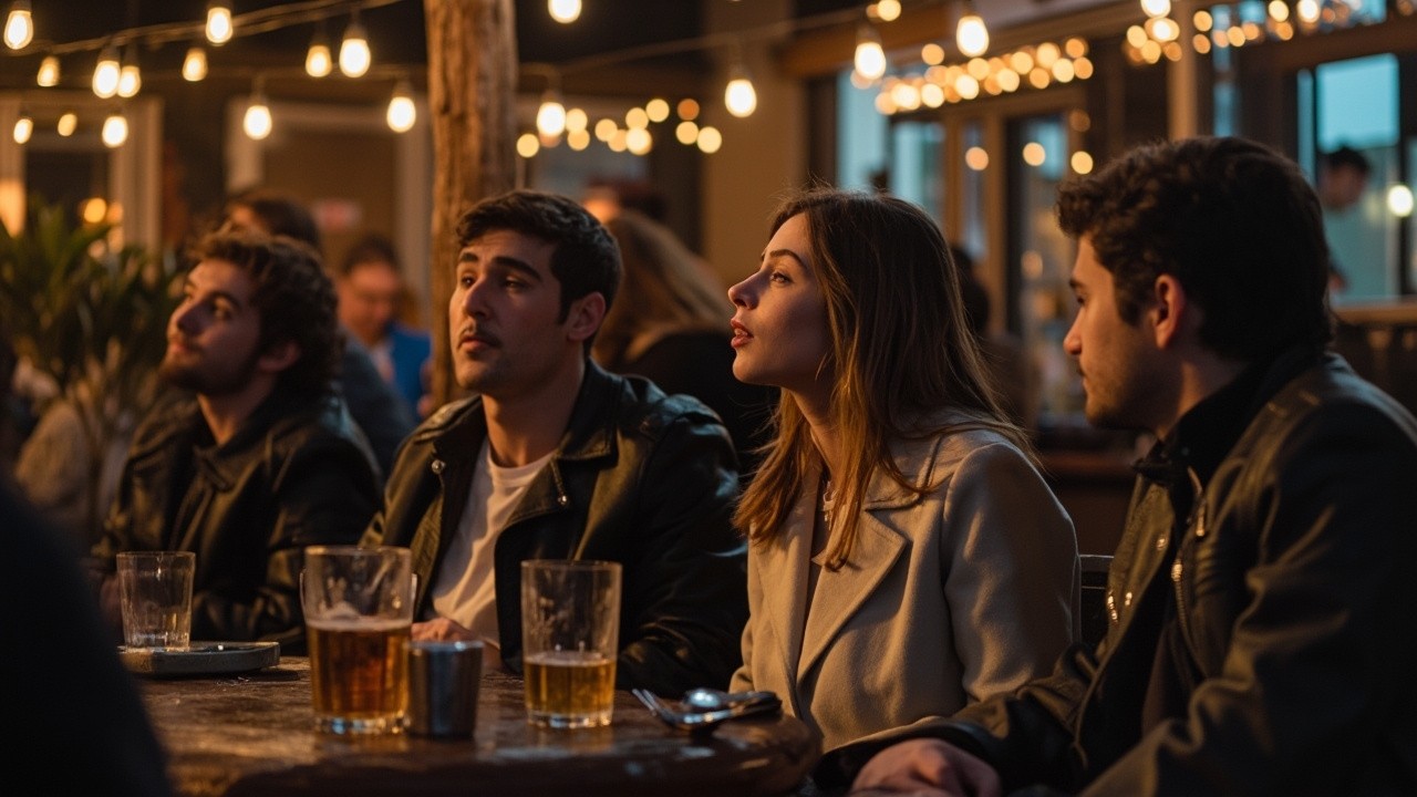 Young People and Men Shivering at a Bar