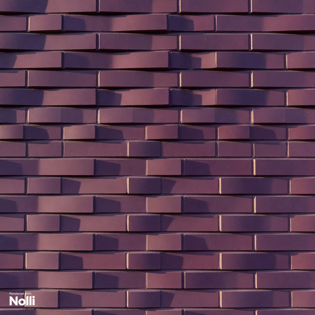 Modern Purple Brick Facade 3D Render