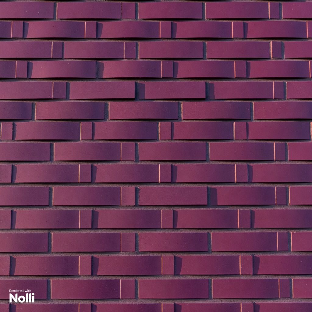 Modern Purple Brick Facade 3D Render