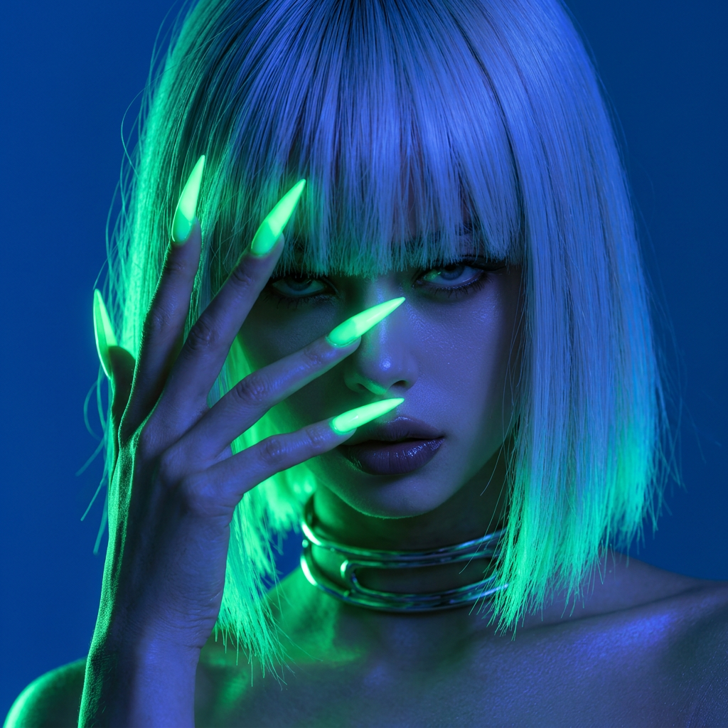 Variation Modeling Cyberpunk Beauty Portrait Variations